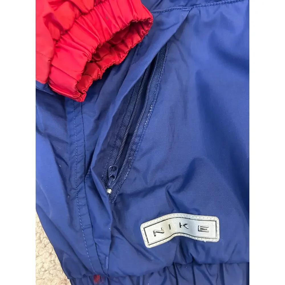Nike Boys Reversible Puffer Jacket Red Blue Full Zip Coat Youth XL